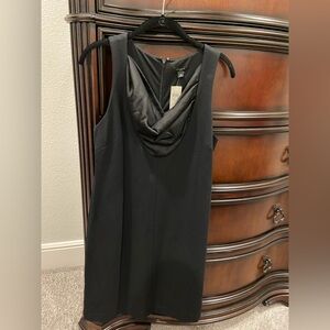 Ann Taylor Black Dress Size 8, sleeveless w/ satin detail, never worn, with tags
